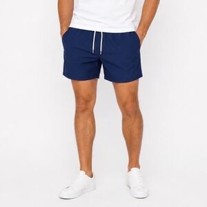 Amazon Essentials Mens Navy Blue Swim Trunks Size L Drawstring Mesh